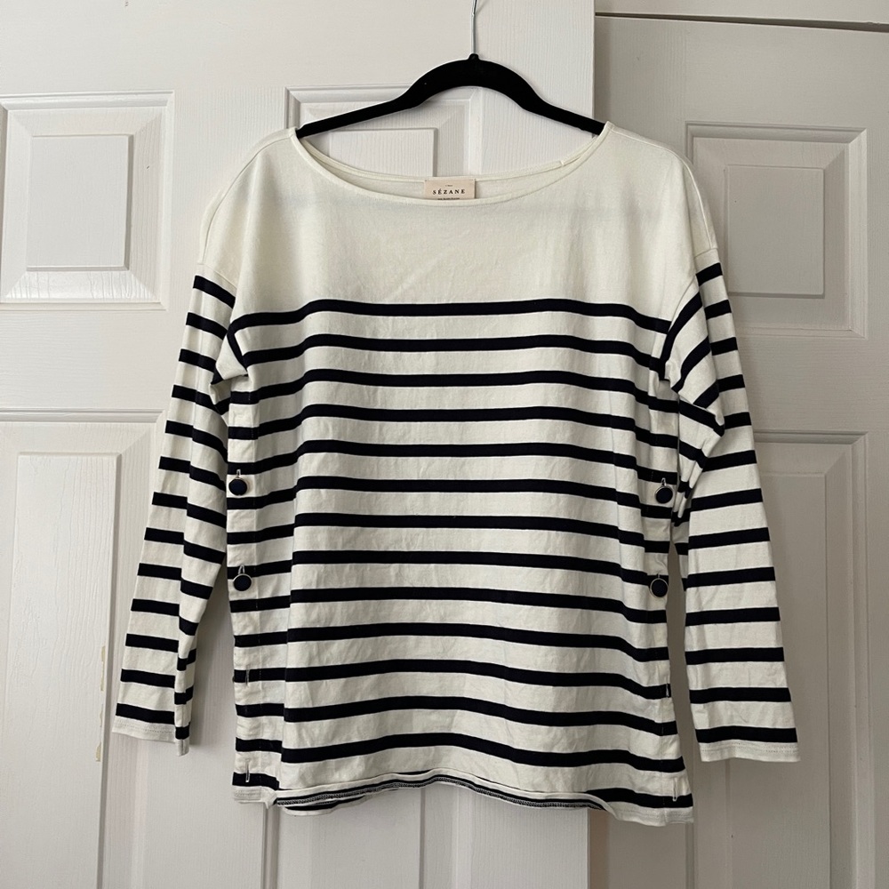 Sézane striped long sleeve shirt